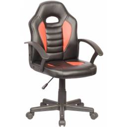 Silla Gamer de escritorio para Nios Ergonmica Negra con Rojo