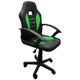 Silla Gamer de escritorio para Nios Ergonmica Negra con Verde