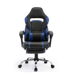 Silla Gamer con Posabrazos y Posa pies Negro/Azul