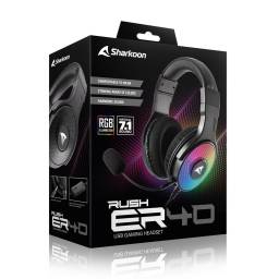 Auricular Sharkoon RUSH ER40 con micrófono RGB USB 7.1 Gamer 
