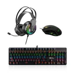 Combo Teclado 900 + Mouse M799 +  Auriculares GT68 | Shot Gaming Pro Series