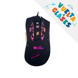 PROMO VUELTA A CLASES Mouse Gamer USB Shot Gaming GM06 | Negro, 6D, Iluminación de 7 Colores