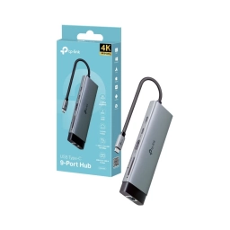 Hub TP-LINK UH9120C | Conector USB-C, Puertos 4 USB 3.0, USB-C, HDMI (4K), MicroSD (TF), SD, RJ45