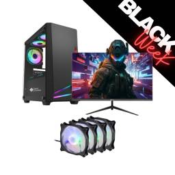 Combo Gamer: Gabinete SHOT-SUP-C1903-1C + Monitor Gamer SG238F17 + 4 Fans de Regalo!