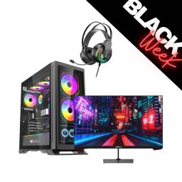Combo Gamer: Gabinete Gamer SHOT-SUP-901C-DISPLAY + Monitor Gamer LM27-E230 + Auricular Gamer de Regalo!