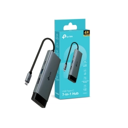 Hub TP-LINK UH7020C | Conector USB-C, Puertos USB-C, 3 USB 3.0, HDMI (4K), MicroSD (TF), SD