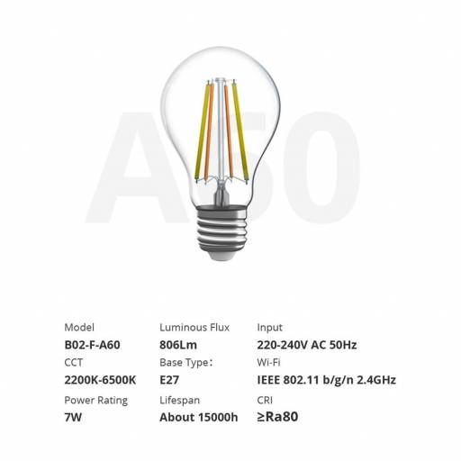 Lámpara LED Smart Wi-Fi Cálida y Fria Sonoff B02-F-A60