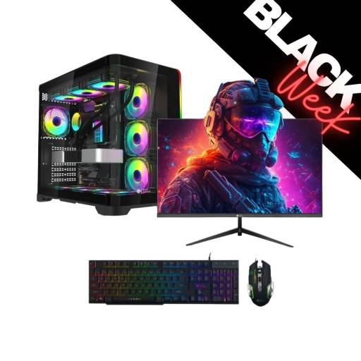Combo Gamer: Gabinete SHOT-SUP-420FB + Monitor SG27F17 + Regalo Teclado y Mouse Gamer!