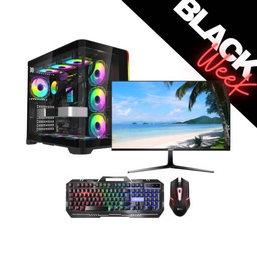 Combo Gamer: Gabinete SHOT-SUP-420FB + Monitor LM27-B200V + Regalo Teclado y Mouse Gamer!