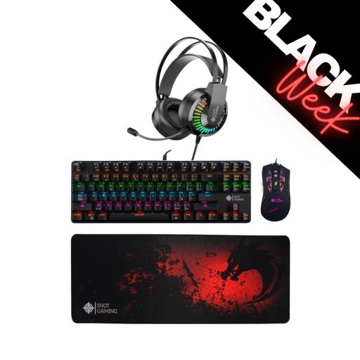 Combo Gamer: Teclado Mecnico USB SHOT-919 + Mouse Gamer USB GM06 + Auricular Gamer SHOT-GT68 + Mouse Pad de Regalo!