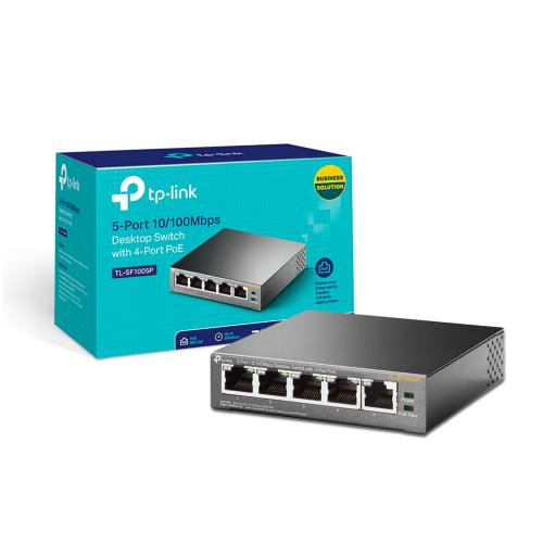 Switch TP-LINK TL-SF1005P | 5 Puertos RJ45 10/100 (4 Puertos PoE af)