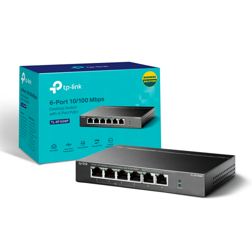 Switch TP-LINK TL-SF1006P | 6 Puertos RJ45 10/100 (4 Puertos PoE af)