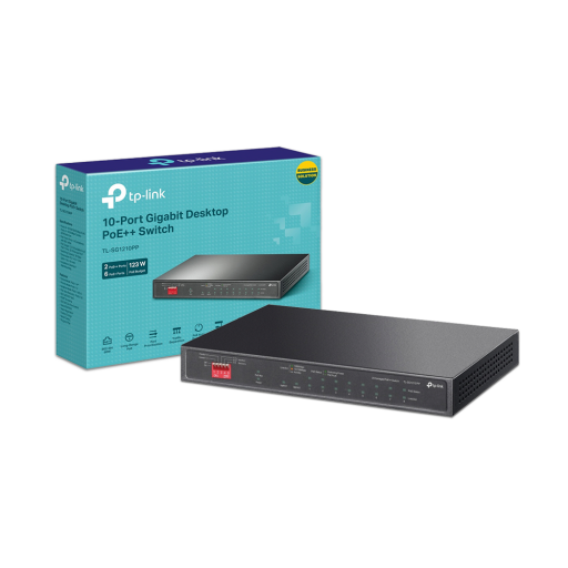 Switch TP-LINK TL-SG1210PP  | 10 puertos Gigabit (6 Puertos PoE+, 2 Puertos PoE++) 