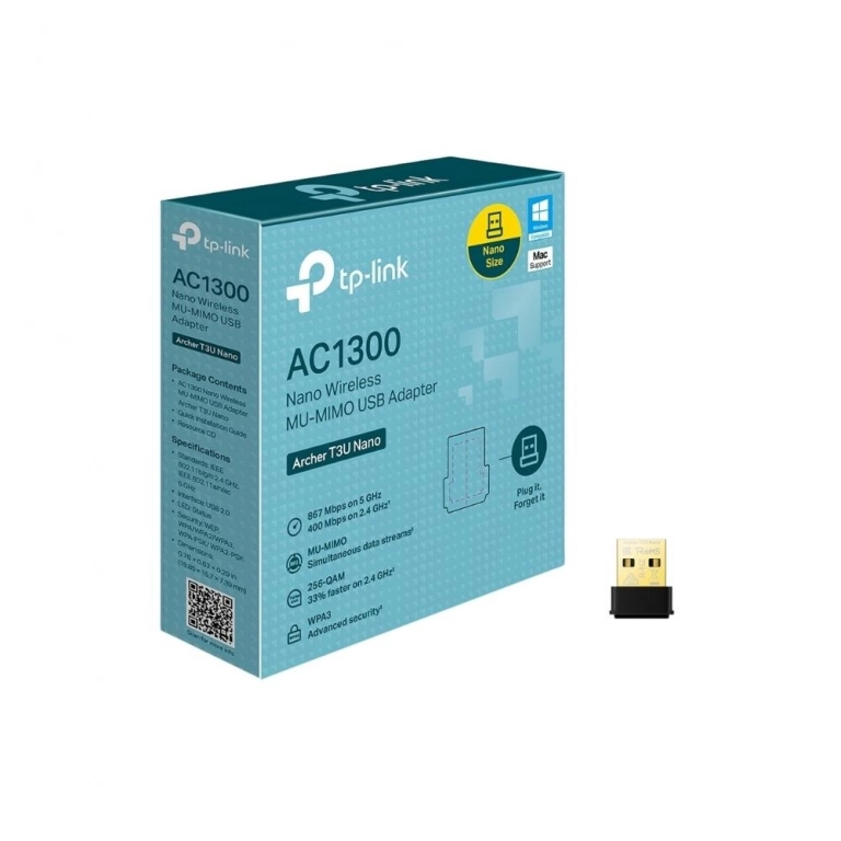 Adaptador Inal�mbrico USB TP-LINK Archer T3U Nano | AC1300, WiFi 5