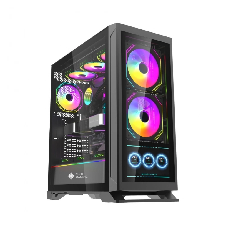 Gabinete Gamer Shot Gaming Pro Series SHOT-SUP-901C-DISPLAY | Cristal Templado