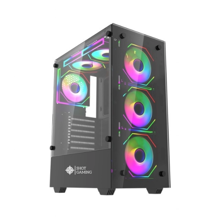 Gabinete Gamer Shot Gaming Pro Series SHOT-SUP-8012-4C | Cristal Templado