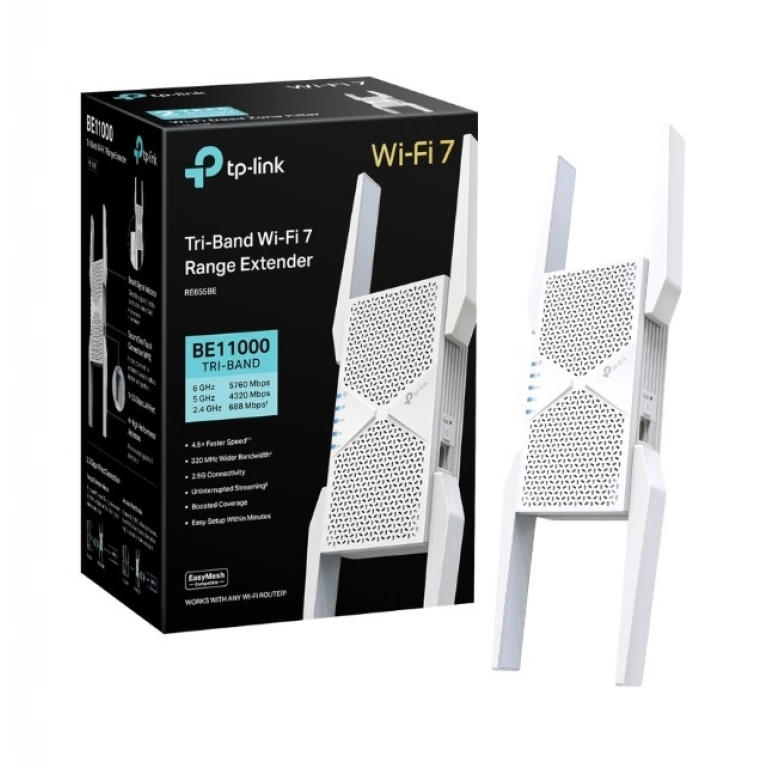 Extensor de Cobertura WiFi TP-LINK RE655BE | BE9300, WiFi 7, Mesh