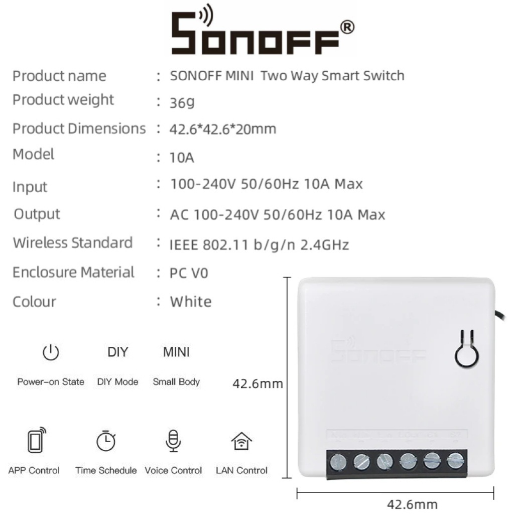 Interruptor Inteligente Sonoff Mini Wi Fi Diy