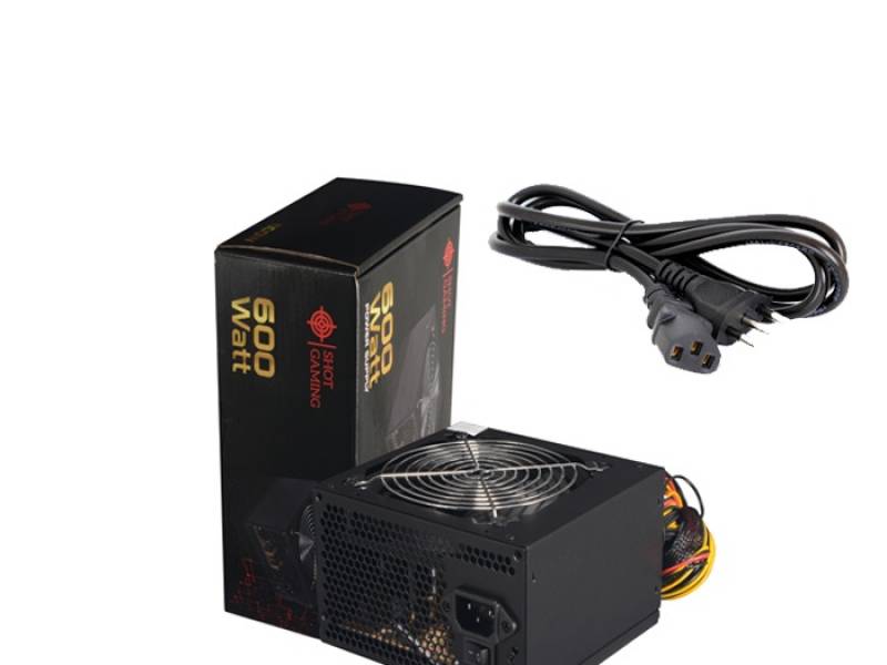 Fuente SHOT GAMING 600W Reales Color Negro