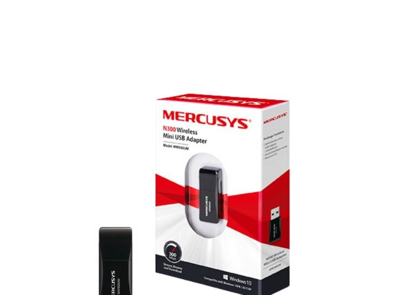 Adaptador Inalmbrico Mini USB MERCUSYS MW300UM | WiFi, 300 Mbps