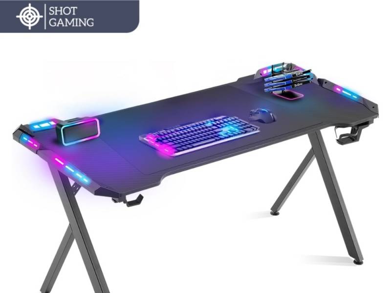 Escritorio Gamer Shot Gaming SHOT-DESK-S201 | LED RGB multicolor